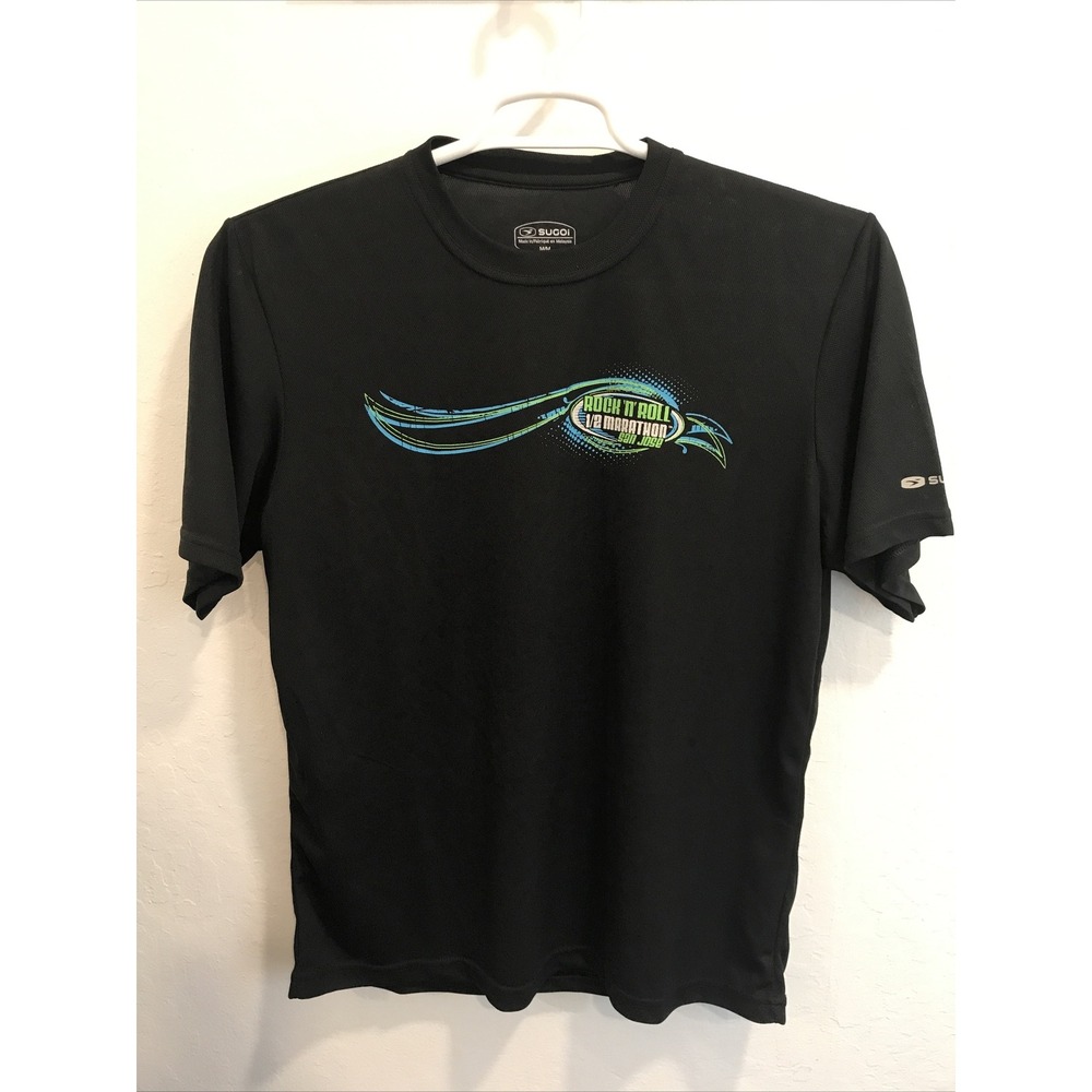 Sugoi Mens Rock N Roll 1/2 Marathon San Jose Sz M Running T-Shirt Black